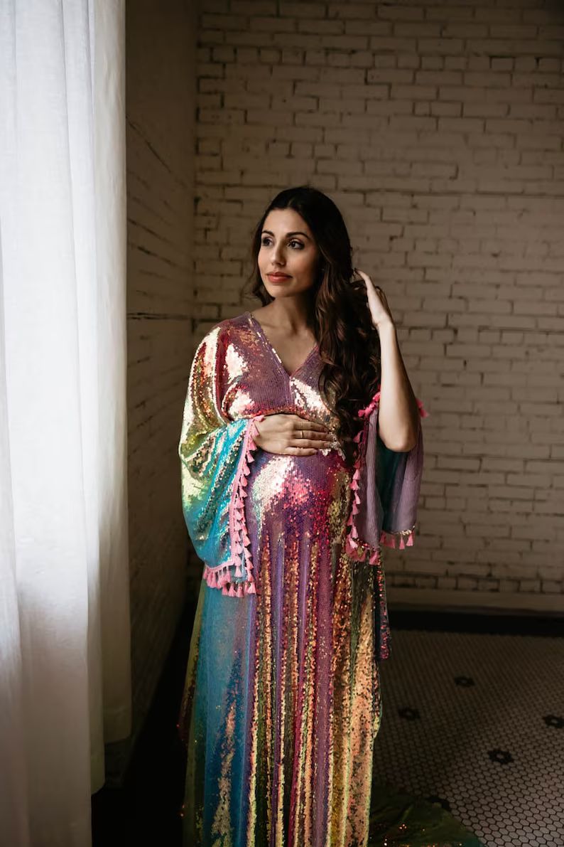 Rainbow Sprinkles Sequin Flutter Dress Family, Maternity, Senior Photography Gown - Etsy | Etsy (US)