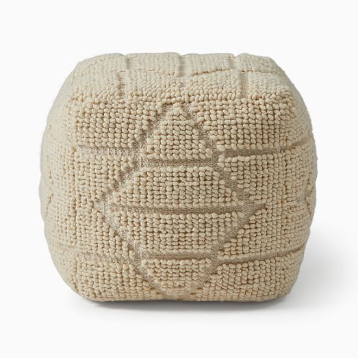 Textured Woven Geo Pouf | West Elm (US)