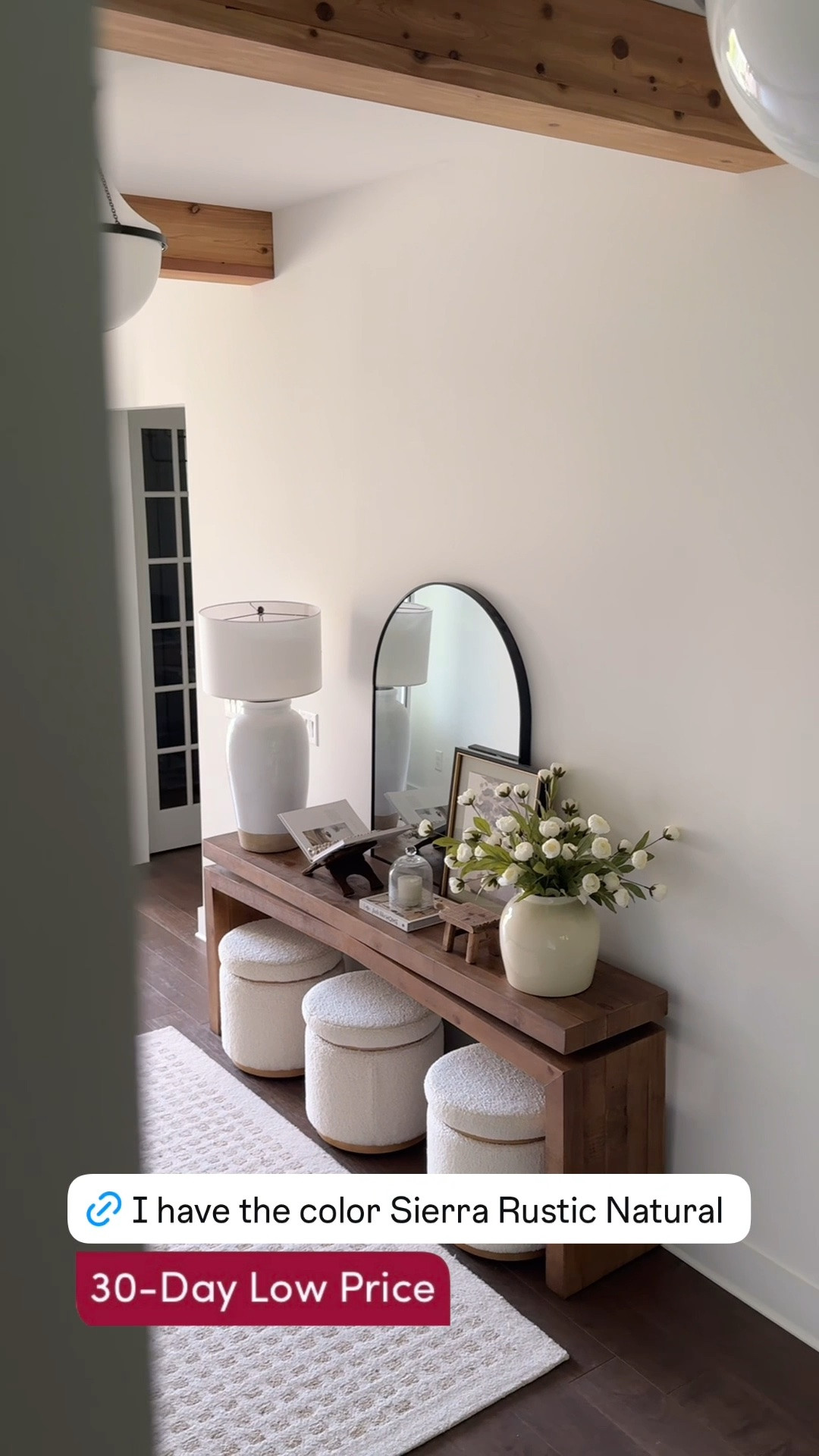 My entryway table from @Wayfair is on sale! I have Sierra Rustic Natural 

Entryway decor ideas! Henn table from @Wayfair! Entryway rug, viral console table, home decor ideas