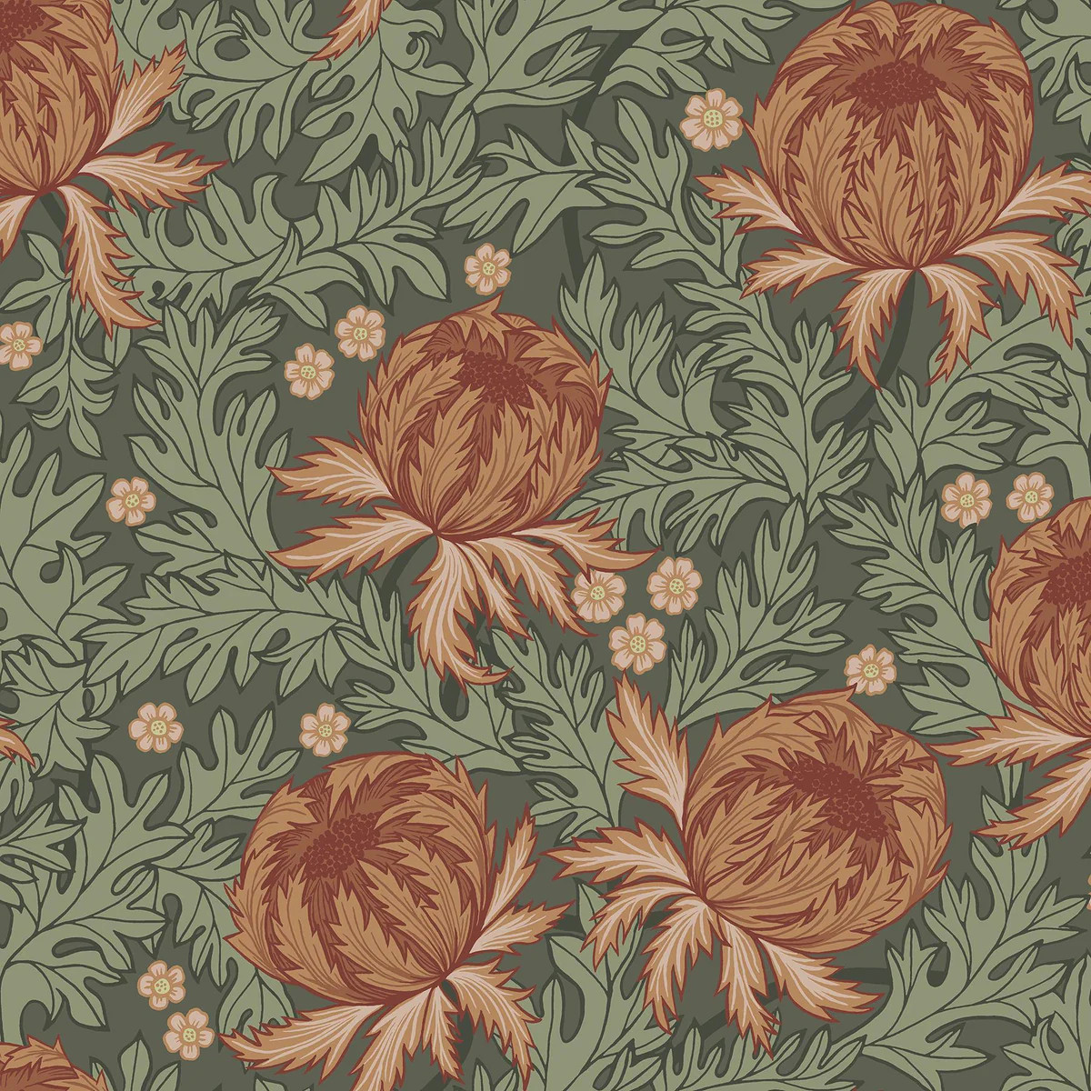 A-Street Prints Annelie Flowers Green Wallpaper | DecoratorsBest