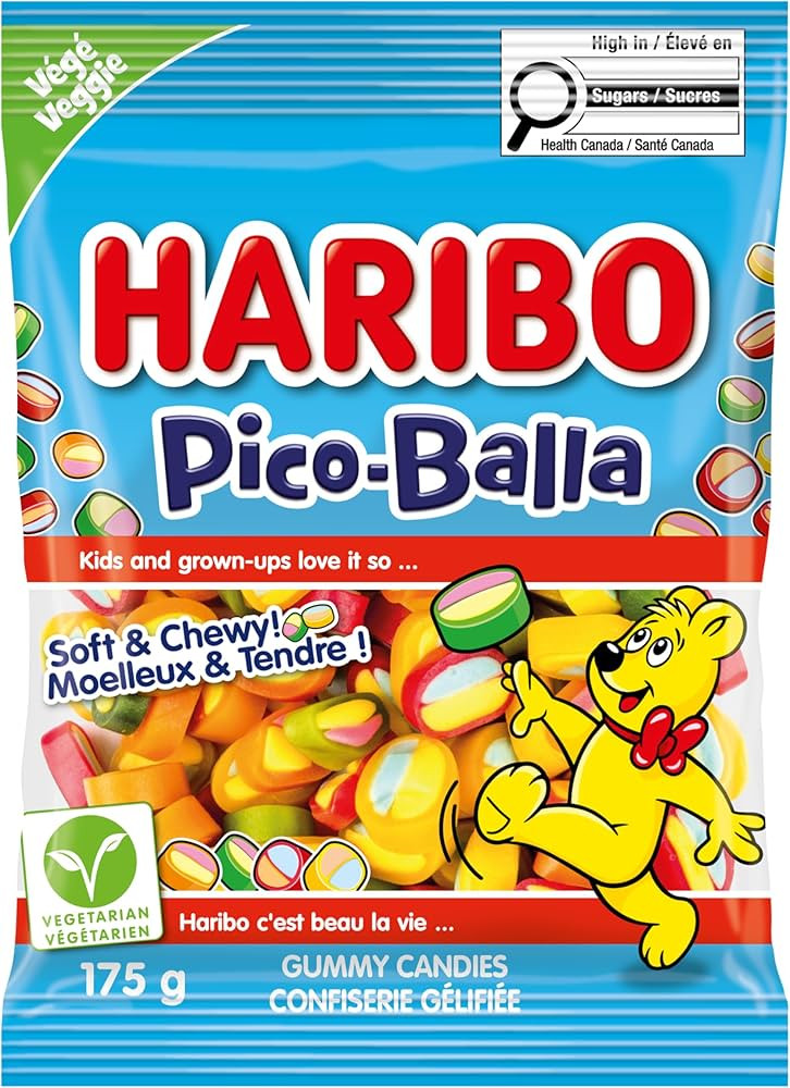 Haribo Pico-Balla Soft & Chewy Gummy Candy, Fruity Flavours, Fun Colours, Vegetarian - 175g : Ama... | Amazon (CA)