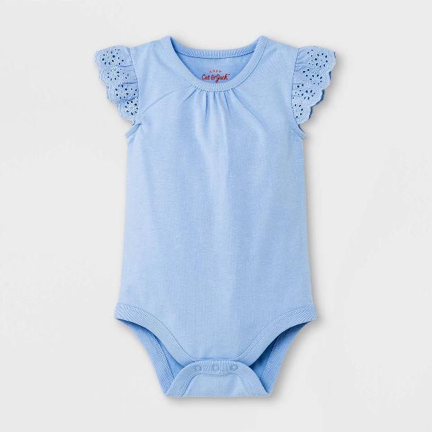 Baby Girls' Eyelet Bodysuit - Cat & Jack™ Periwinkle Blue | Target