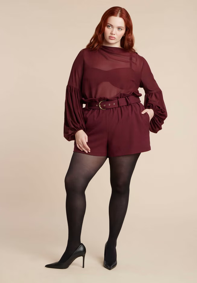 Sheer Balloon Sleeve Blouse | Eloquii