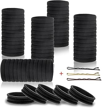 Hair Ties for Women 60Pcs Ties for Thick Heavy or Curly Hair-No Slip Seamless Ponytail Holders-Ha... | Amazon (US)