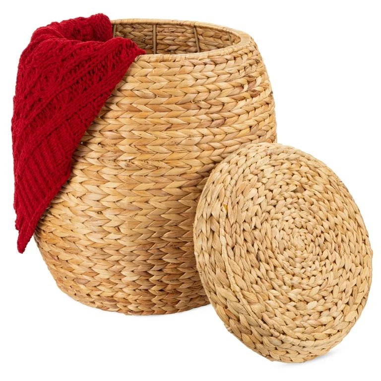 Best Choice Products Vintage Multipurpose Hyacinth Storage Organizer Tote Basket w/ Lid - Natural | Walmart (US)