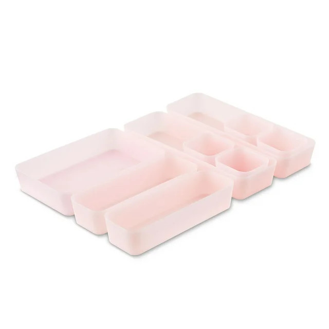 Pen+Gear Drawer Organization Set, Pearl Blush, 9 Pieces | Walmart (US)