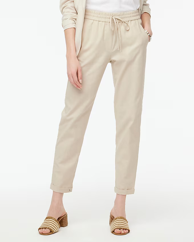 Linen-cotton drawstring pant | J.Crew Factory
