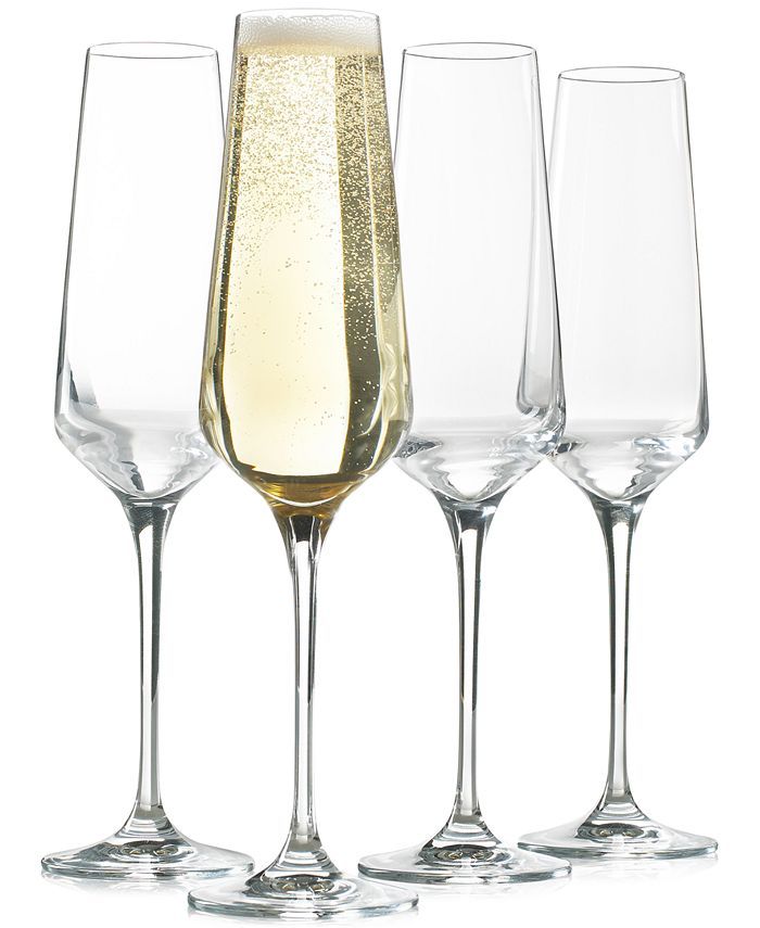 Hotel Collection Set of 4 Flute Glasses, Created for Macy's & Reviews - Glassware & Drinkware - D... | Macys (US)