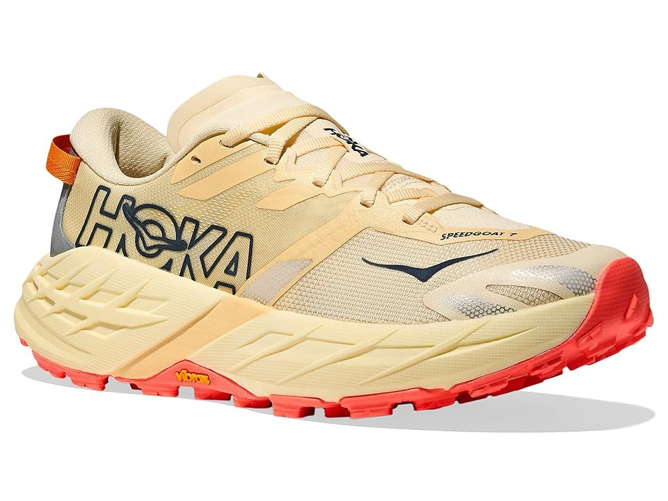 HOKA Speedgoat 7 Women's Shoes Vintage Yellow/Neon Flame: 5 D - Wide, Synthetic | Zappos.com