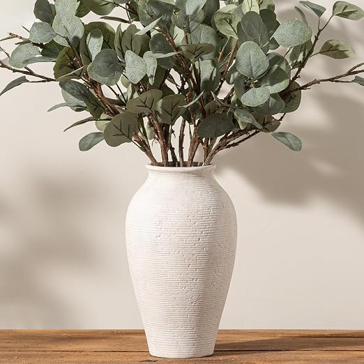 Vanselia Ceramic Flower Vase Home Decor - Large Tall Farmhouse Table Vases Rustic Vintage Living ... | Amazon (US)