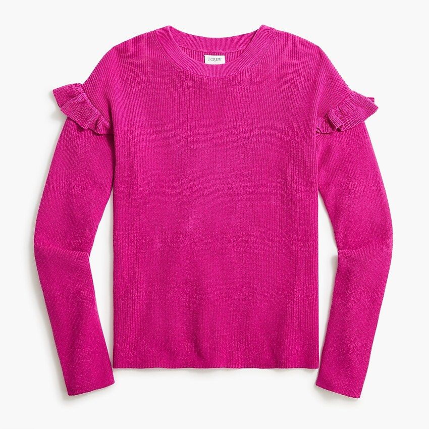 Cotton ruffle-sleeve sweater | J.Crew Factory