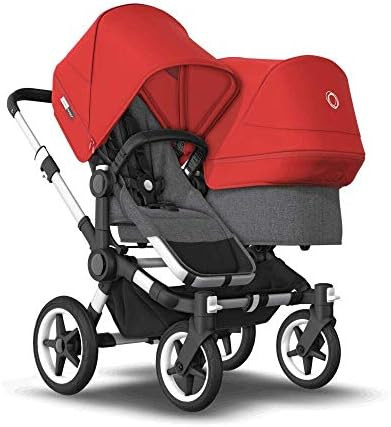Bugaboo Donkey3 Mono + Duo Complete - Ready for 2 Kids of Different Ages - Grey Mélange/Red | Amazon (US)
