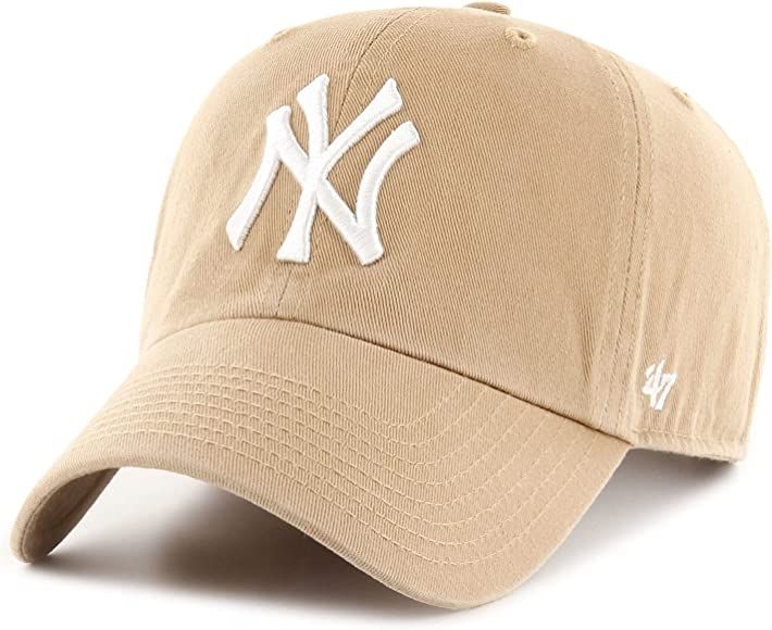 '47 New York Yankees Clean Up Dad Hat Baseball Cap - Khaki | Amazon (US)