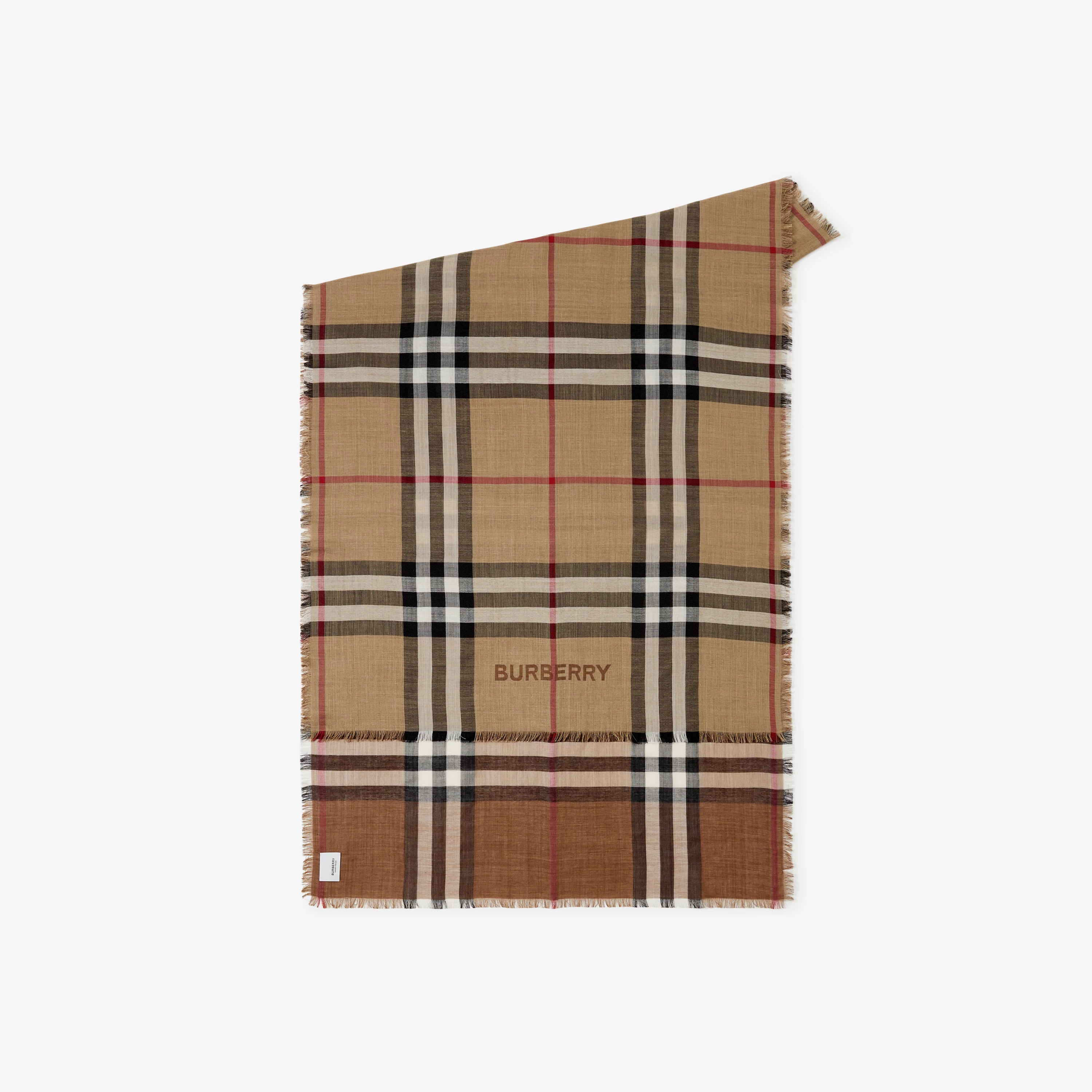 Reversible Check Wool Silk Scarf | Burberry (US)