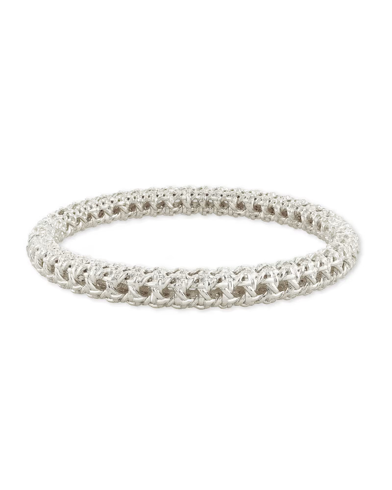 Natalie Hinge Bangle Bracelet in Silver | Kendra Scott
