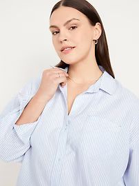 Oversized Button-Down Boyfriend Shirt | Old Navy (US)