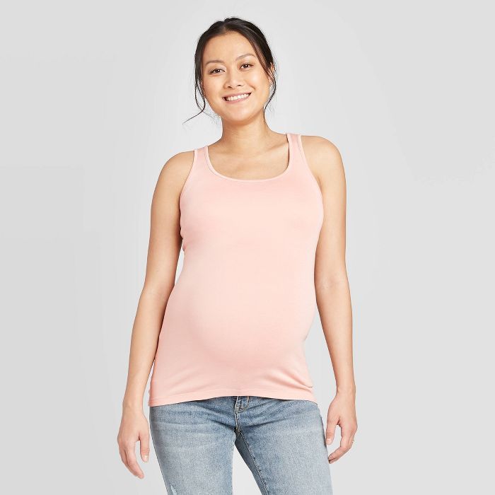 Maternity Rib Tank Top - Isabel Maternity by Ingrid & Isabel™ Pink | Target