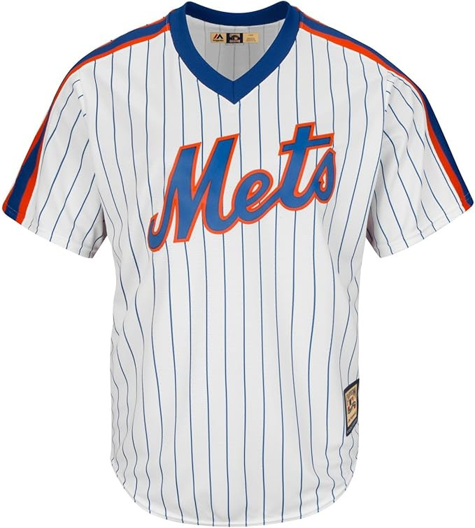 New York Mets White Replica Cool Base 1969 Cooperstown Jersey by Majestic (L) | Amazon (CA)