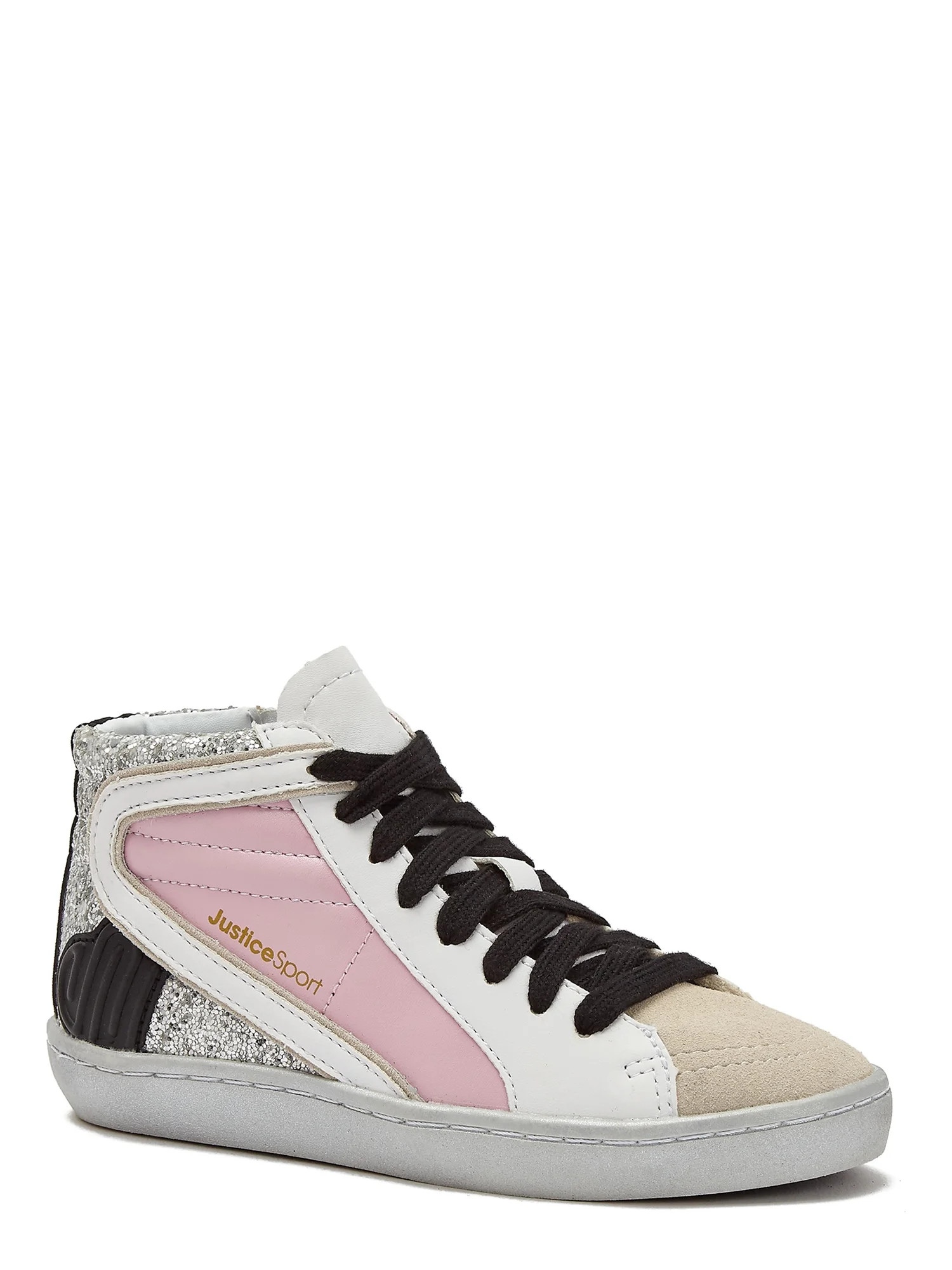 Justice Little Girl & Big Girl Mid Court Sneaker, Sizes 13-6 | Walmart (US)