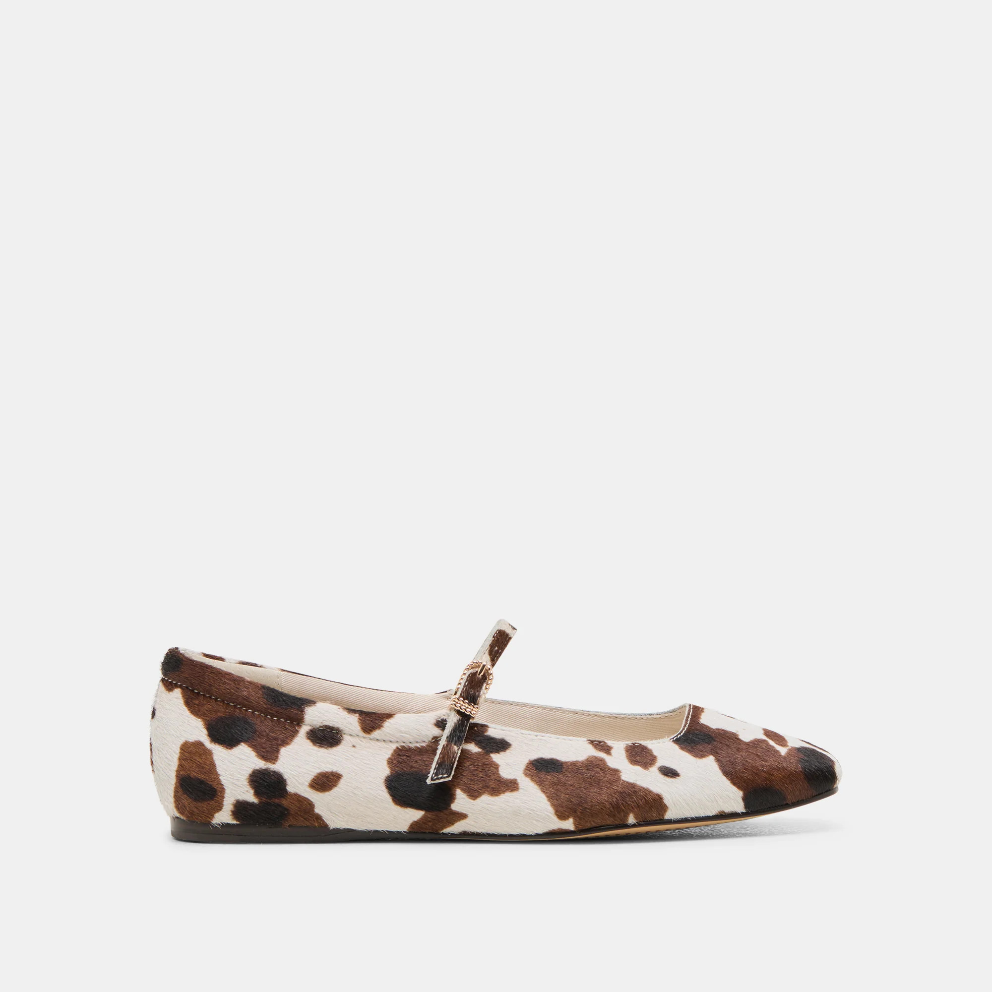 Reyes Ballet Flats Cocoa Taurus Calf Hair | DolceVita.com