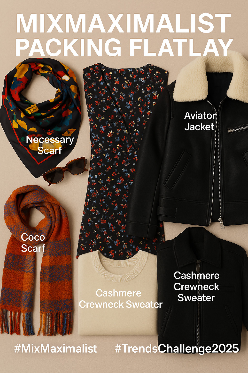 Cold weather but make it chaotic chic. ❄️✨ This MixMaximalist flatlay blends cozy staples (hello, cashmere) with bold scarves and outerwear made to stand out. Save this guide for layering inspo or pack your next trip the loud-but-luxe way. #MixMaximalist #TrendsChallenge2025 #WinterPacking #LayeringInspo #ColdWeatherStyle 

 #LTKTravel #LTKBaby #LTKFamily