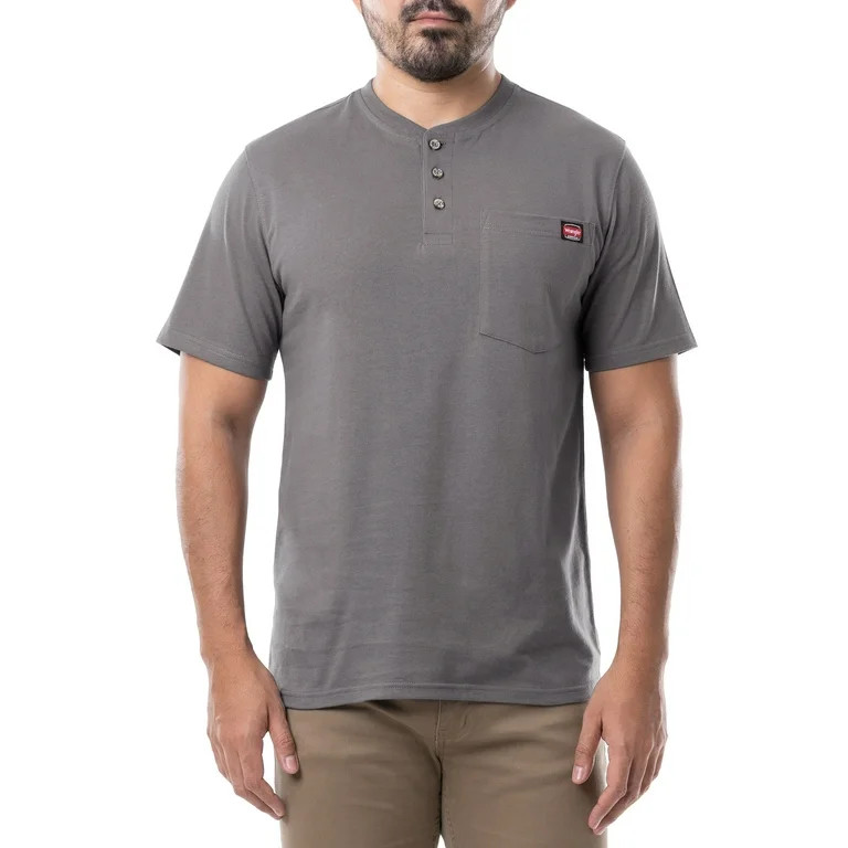 Wrangler Workwear Men's Short Sleeve Pocket Henley T-Shirt, Sizes S-5XL | Walmart (US)