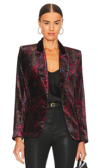 Clementine Blazer in Black & Red Medallion Paisley | Revolve Clothing (Global)