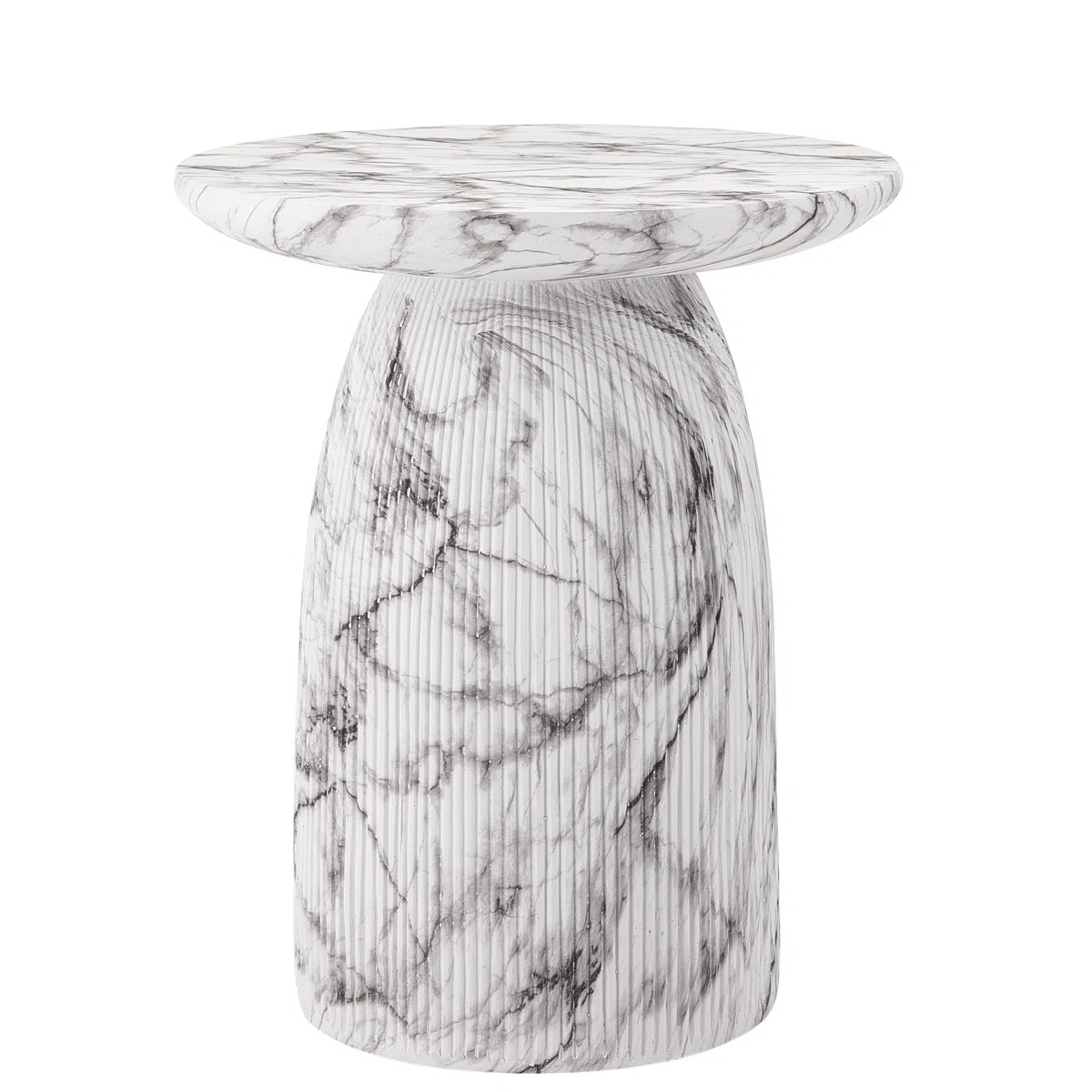 Afton Outdoor MGO Side Table with Handcrafted Marble-Effect Surface | Wayfair North America