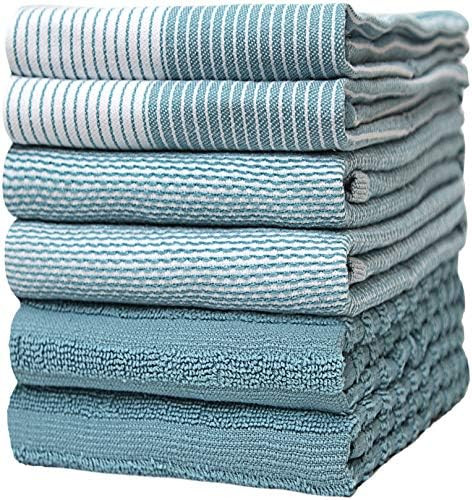 Premium Kitchen Towels (20”x 28”, 6 Pack) – Large Cotton Kitchen Hand Towels – Flat & Ter... | Amazon (US)