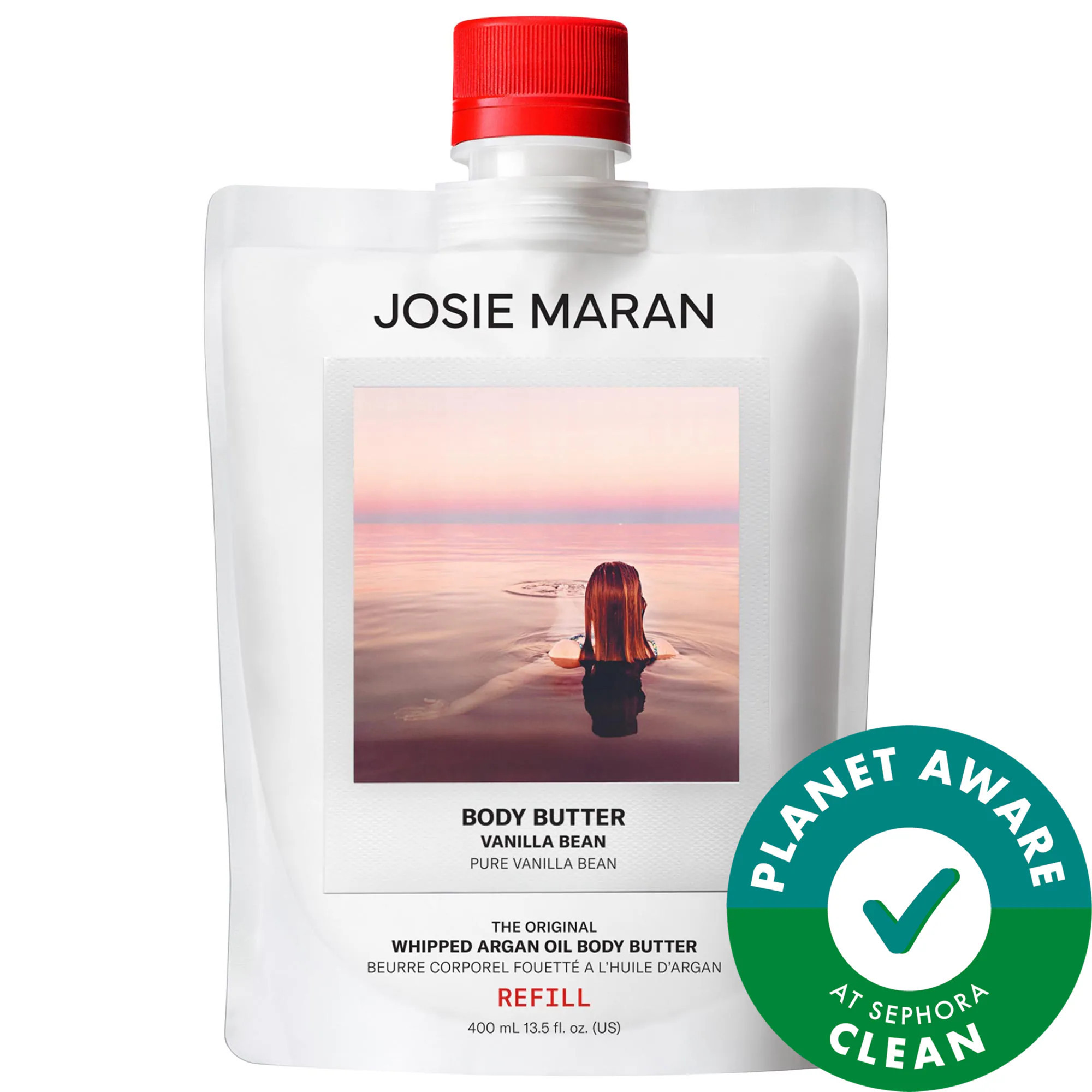 Josie Maran Vanilla Bean - Whipped Argan Oil Refillable Firming Body Butter Jar 13.5 oz | Sephora (US)