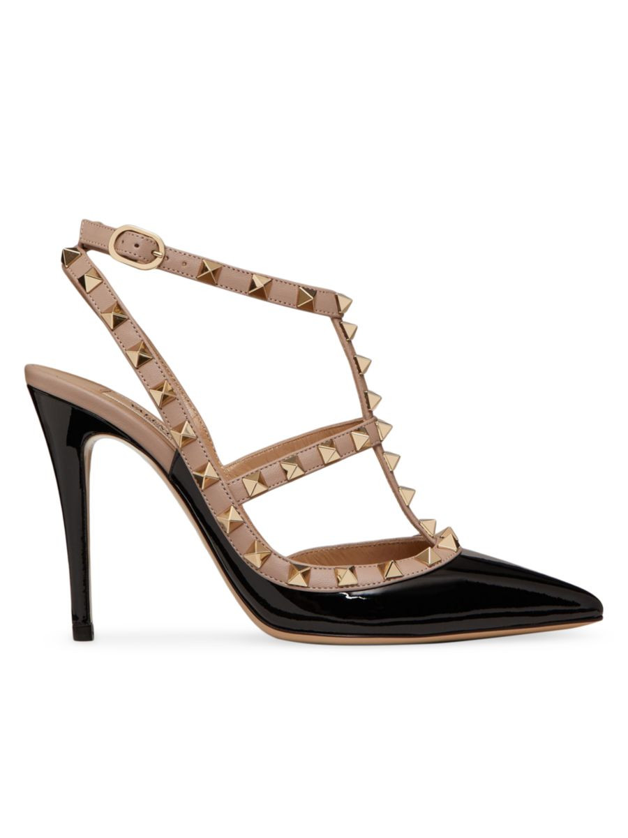 Patent Rockstud Caged Pumps 100 MM | Saks Fifth Avenue