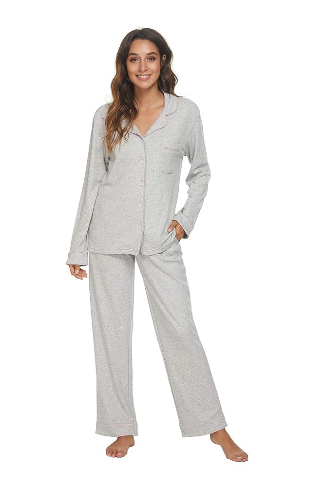 HEARTNICE Womens Pajama Set, Soft Long Sleeve Pajamas & Long Pants with Pockets, Warm Button-up S... | Amazon (CA)