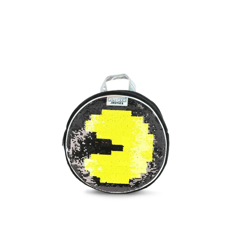Justice x Pac-Man Girl's Sequin Mini Backpack, Black/Yellow | Walmart (US)