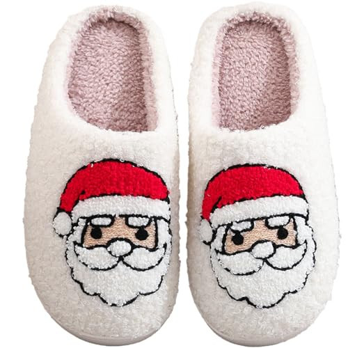 Afellicy Christmas Santa Claus Slippers for Women Xmas Holiday Slipper Size 9.5 10 | Amazon (US)