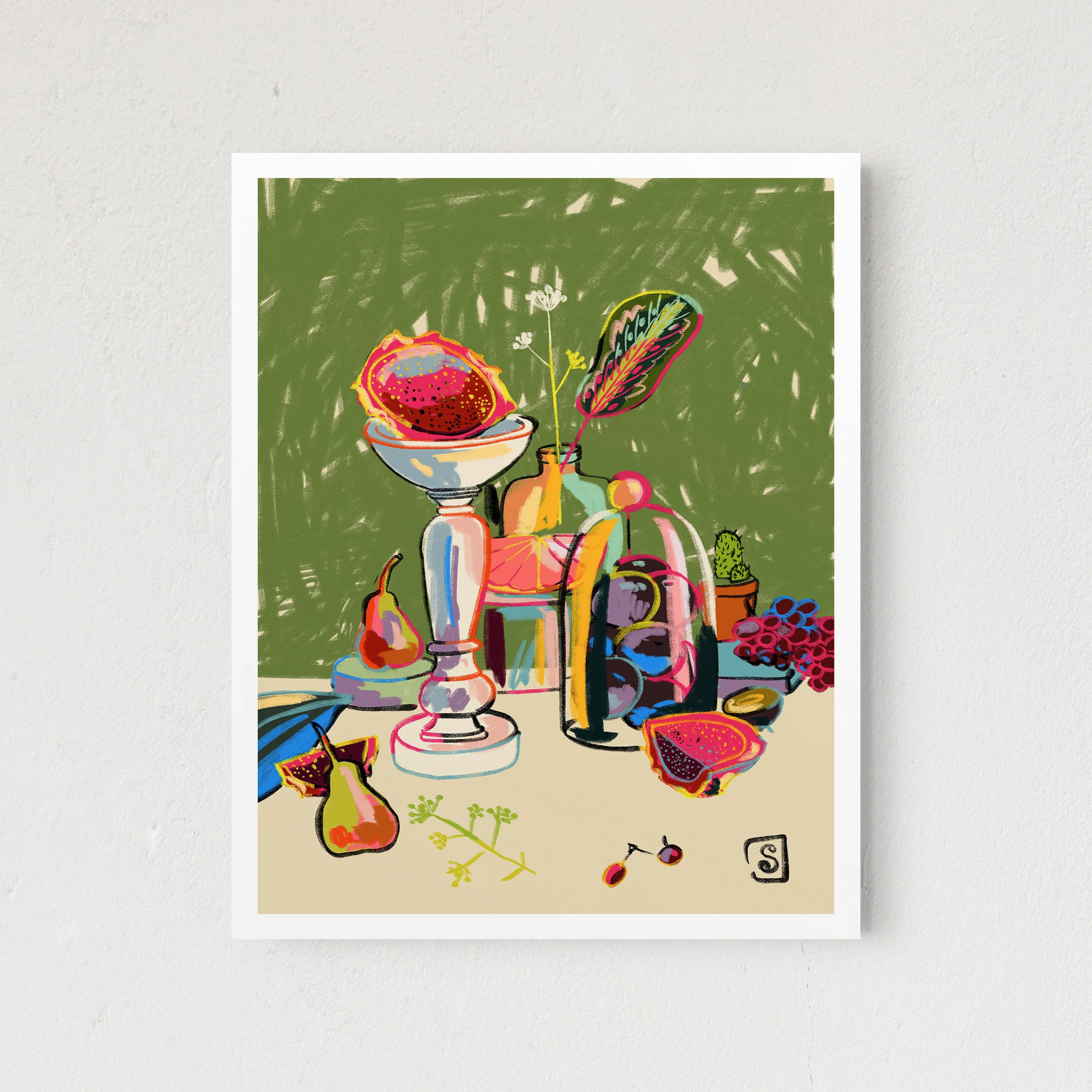 Still Life With Dragon Fruit | The Crafted Prints