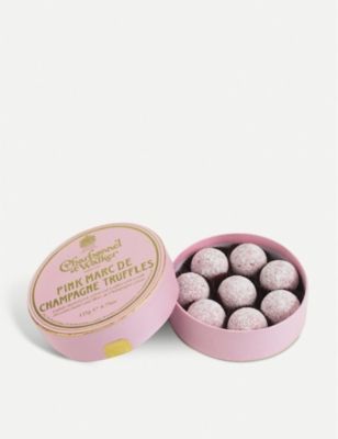 Pink Marc de Champagne milk chocolate truffles 135g | Selfridges