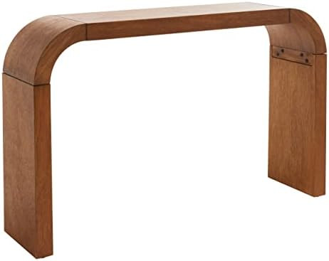 SAFAVIEH Home Collection - Liasonya Modern Natural Brown Waterfall Curved Console Table | Amazon (US)