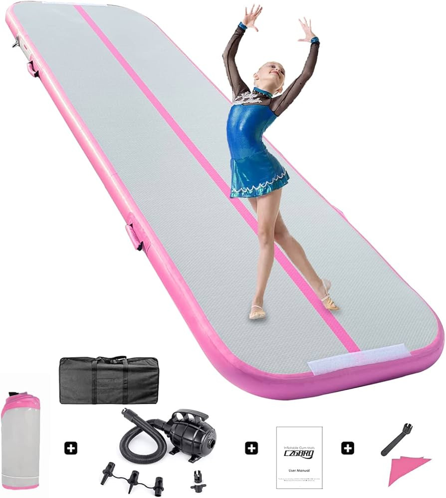 Gymnastics Mats Tumbling Track Mat, Air Mat Tumble Track Inflatable Training Mat 4 inch Thickness... | Amazon (US)