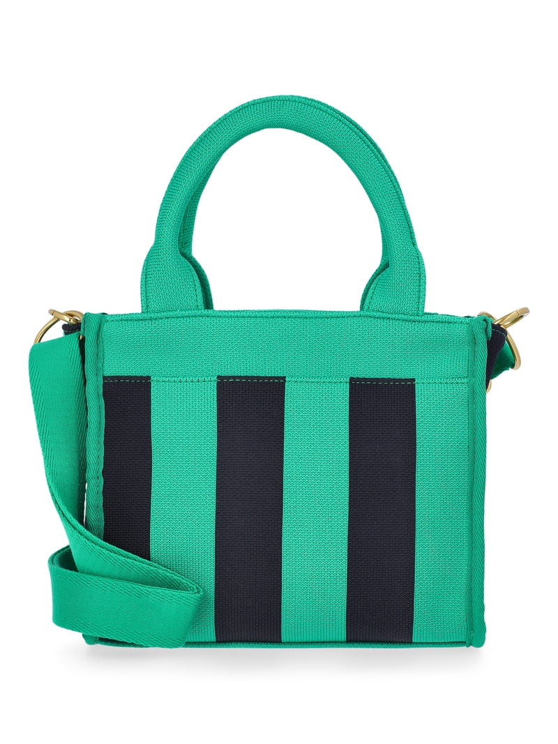 Free Assembly Women's Mini Satchel Handbag, Green/Navy | Walmart (US)