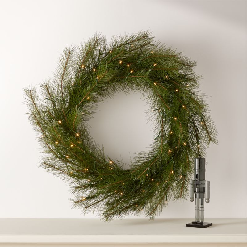 Needle Pine LED Holiday Wreath 36" + Reviews | CB2 | CB2