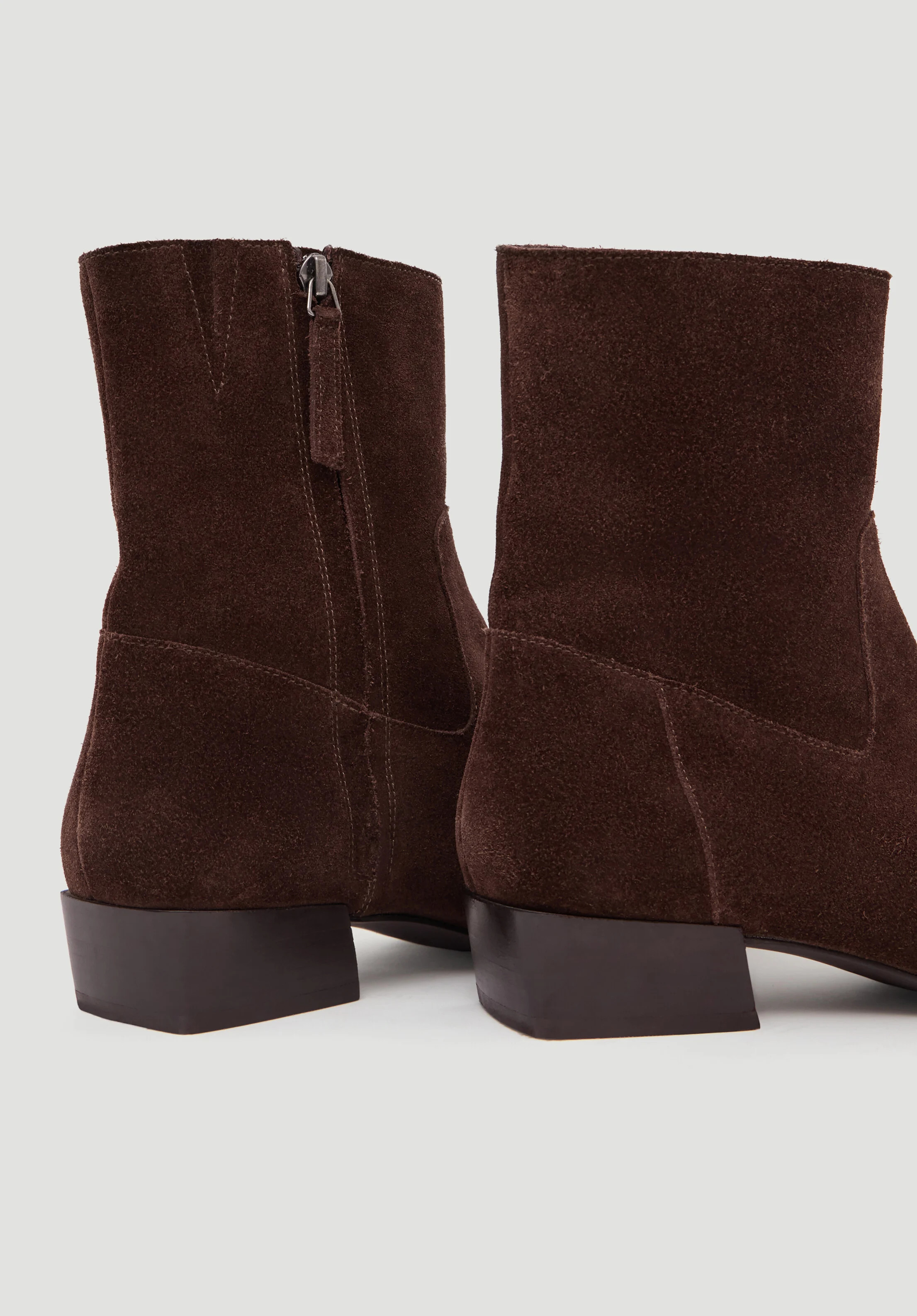 Suede Square-Toe Boots | Hush UK