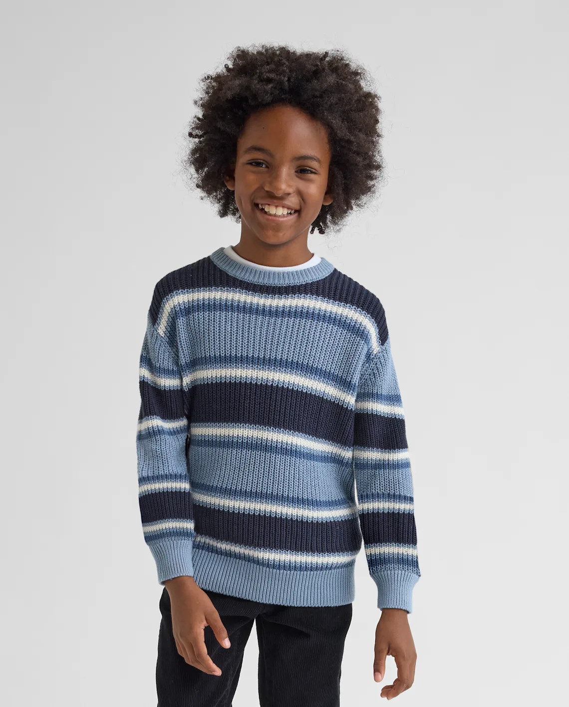 Boys Striped Chunky Sweater - gray | The Children's Place