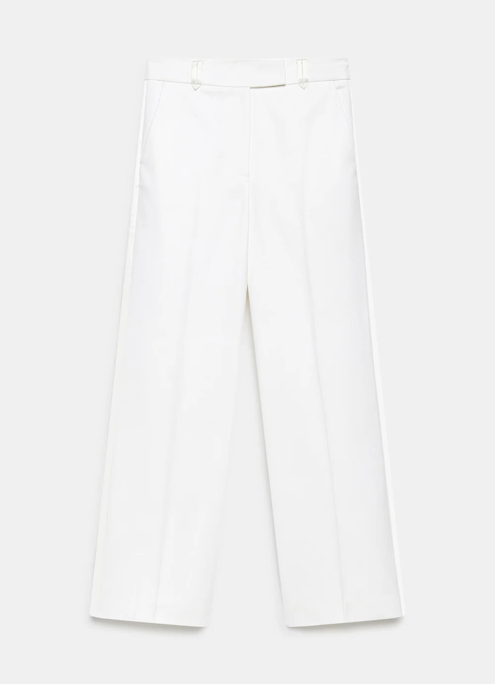 White Satin Stripe Wide Trousers | Mint Velvet