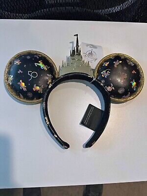 New: Disney  Parks Walt Disney World 50th Anniversary Grand Finale Ears Headband | eBay US