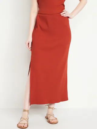 High-Waisted Rib-Knit Maxi Skirt for Women | Old Navy (US)