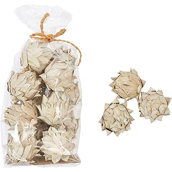 Creative Co-Op Approximately 3" H Handmade Dried Natural Leaf Bag (Contains 13 Pieces) Palm Lead ... | Amazon (US)