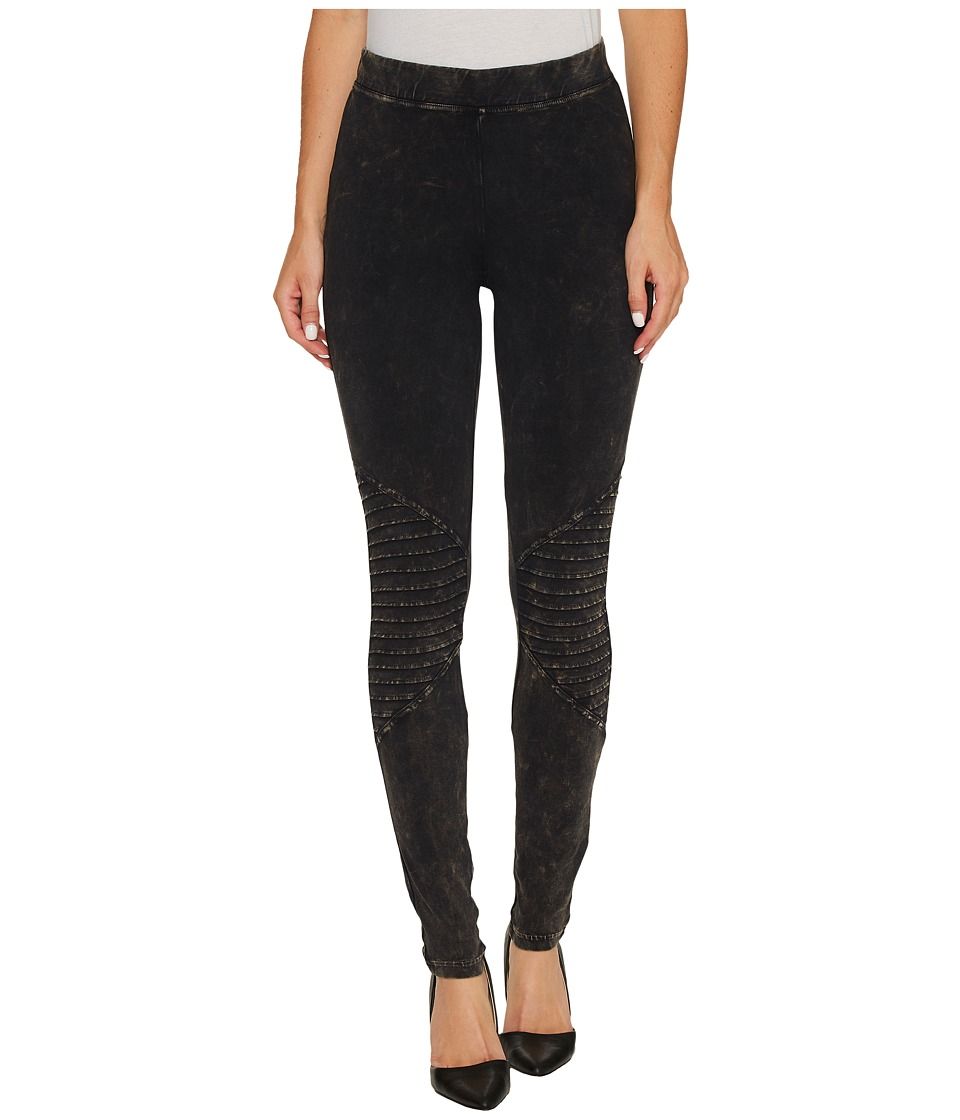 HUE - Cotton Moto Leggings (Black Wash) Women's Casual Pants | Zappos