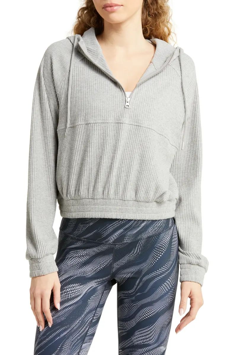 Half Zip Rib Hoodie | Nordstrom