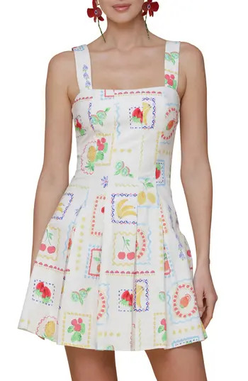 Avec Les Filles Paneled Stretch Cotton Mini Sundress in Summer Fruit at Nordstrom Rack, Size 12 | Nordstrom Rack