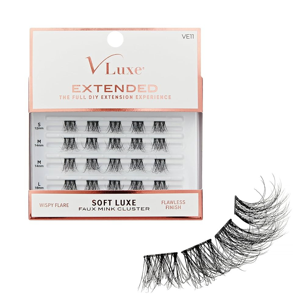 Amazon.com: VLuxe Soft Luxe Faux Mink Lash Cluster, 12-16mm Seamless DIY Lash Extensions, Volume ... | Amazon (US)